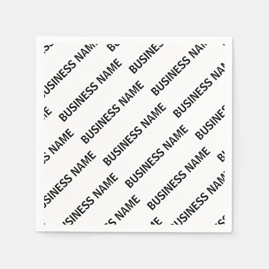 Het patroon van uw bedrijfsnaam | Zwart-wit Servet (Voorkant)