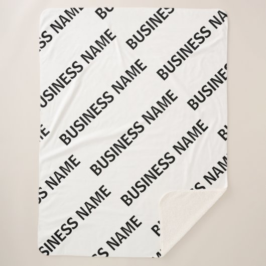 Het patroon van uw bedrijfsnaam | Zwart-wit Sherpa Deken (Voorkant)