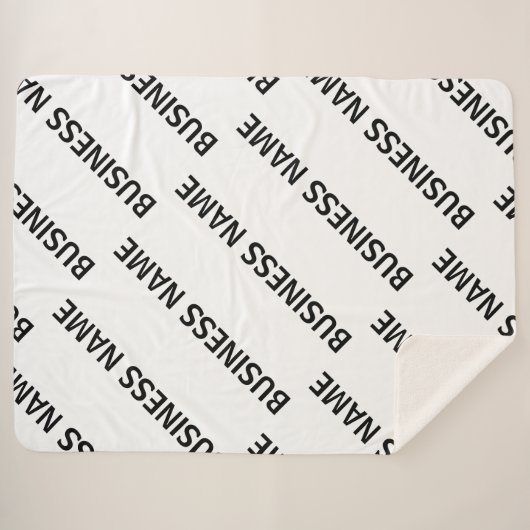 Het patroon van uw bedrijfsnaam | Zwart-wit Sherpa Deken (Voorkant (horizontaal))