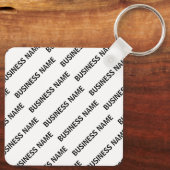 Het patroon van uw bedrijfsnaam | Zwart-wit Sleutelhanger (Achterkant)