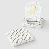 Het patroon van uw bedrijfsnaam | Zwart-wit Stenen Onderzetter (Zijkant)