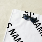 Het patroon van uw bedrijfsnaam | Zwart-wit Strandlaken (In situ)