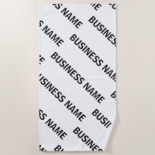 Het patroon van uw bedrijfsnaam | Zwart-wit Strandlaken (Voorkant)