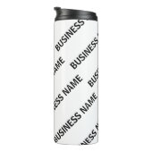 Het patroon van uw bedrijfsnaam | Zwart-wit Thermosbeker (Geroteerd rechts)