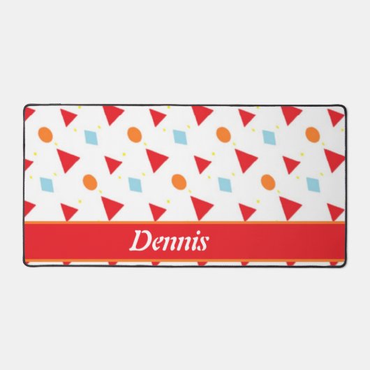 Het patroon van vormen op wit bureaumat (Voorkant)