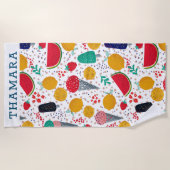 Het patroon van zomervoedsel en bloemen strandlaken (Voorkant)