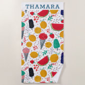 Het patroon van zomervoedsel en bloemen strandlaken (Voorkant)