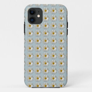 Het patroonachtergrond van Daisy van podia witte iPhone 11 Hoesje