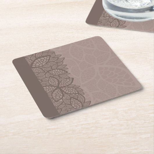 Het patroongrens en achtergrond van het blad kartonnen onderzetters (Schuin)