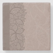 Het patroongrens en achtergrond van het blad stenen onderzetter (Voorkant)