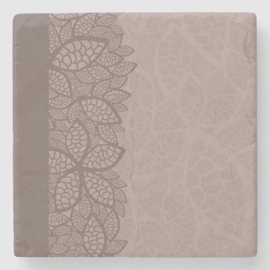 Het patroongrens en achtergrond van het blad stenen onderzetter (Voorkant)