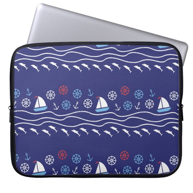 Het patroonleven:  Naadloos zee Laptop Sleeve (Voorkant)