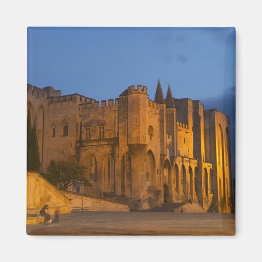 Het Paus Palace in Avignon bij zonsondergang. Gebo Magneet (Voorkant)