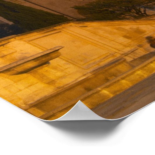 Het Paus Palace in Avignon bij zonsondergang. Gebo Poster (Hoek)