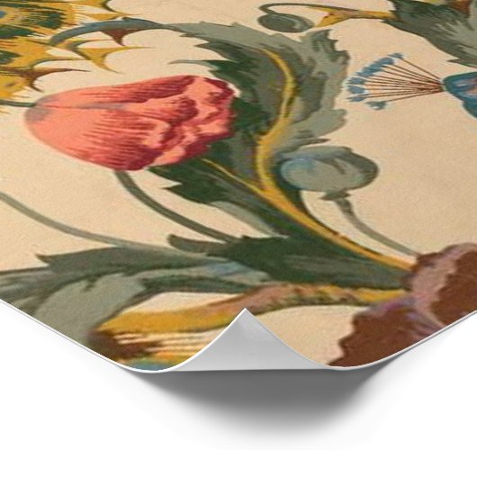 Het pauwenpatroon Art Nouveau Poster (Hoek)