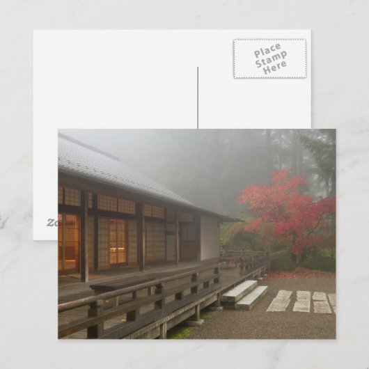Het paviljoen in de Japanse tuin van Portland Briefkaart (Voorkant / Achterkant)