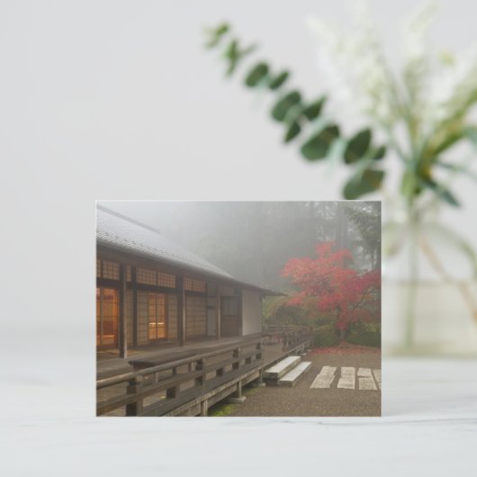 Het paviljoen in de Japanse tuin van Portland Briefkaart (Staand voorkant)