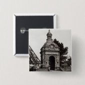 Het paviljoen Perrusson Vierkante Button 5,1 Cm (Voorkant /achterkant)