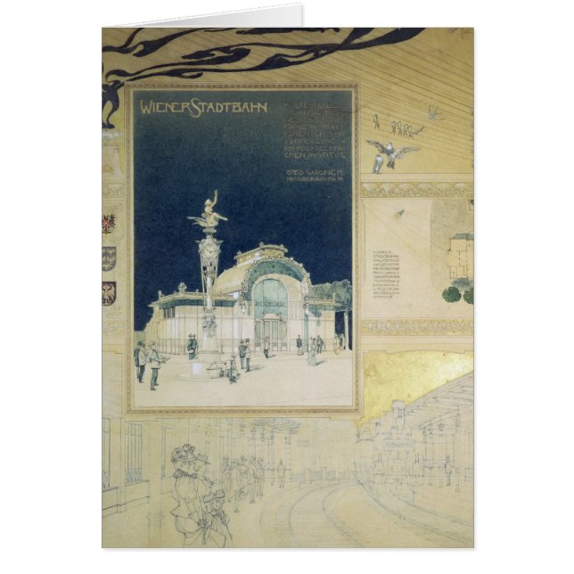 Het paviljoen Stadtbahn in Wenen (Voorkant)