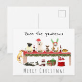 Het pawsecco drink honden kerstdiner briefkaart (Voorkant / Achterkant)