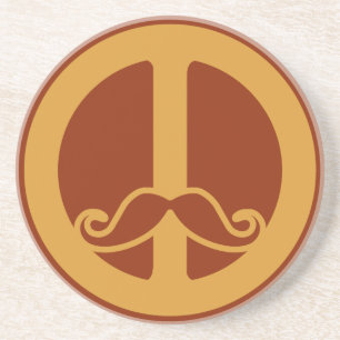 Het Peace Stache-onderzetter Zandsteen Onderzetter