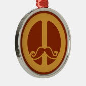 Het Peace Stache-ornament Metalen Ornament (Rechts)