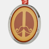 Het Peace Stache-ornament Metalen Ornament (Links)