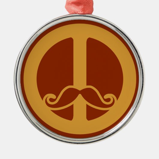 Het Peace Stache-ornament Metalen Ornament (Voorkant)