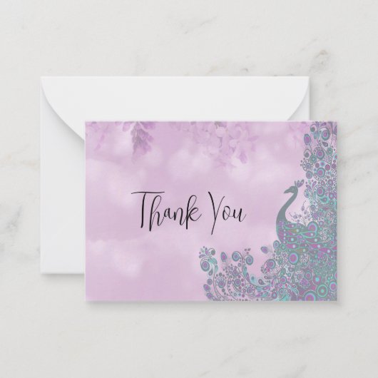 Het Peacock bedankt Notitiekaartje (Voorkant)