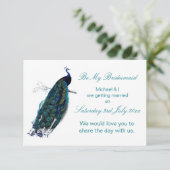 Het Peacock-Collectie is mijn Bridesmaid Kaart (Staand voorkant)