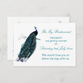 Het Peacock-Collectie is mijn Bridesmaid Kaart (Voorkant / Achterkant)