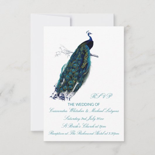 Het Peacock-Collectie RSVP Kaartje (Voorkant)