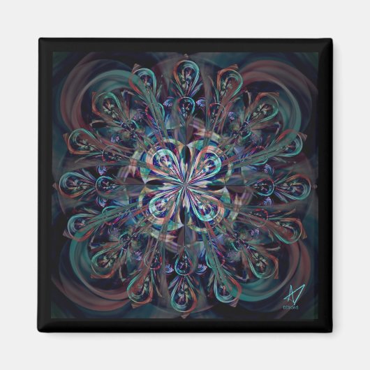 Het Peacock Flower Magnet (Voorkant)