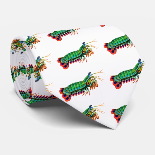 Het Peacock Mantis Shrimp Stropdas (Opgerold)