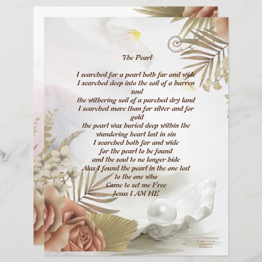 Het Pearl Personalized Briefpapier (Voorkant / Achterkant)