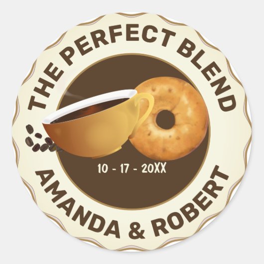 Het Pefect Blend Coffee Donut Weddenschap Ronde Sticker (Voorkant)