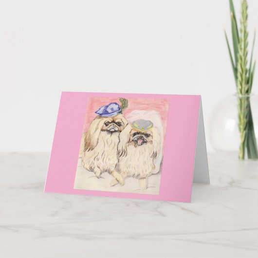 Het pekingese paar kaart (Voorkant)