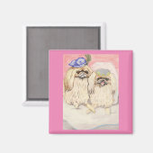 Het pekingese paar magneet (Voorkant / Achterkant)