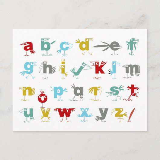 Het Pelican Alphabet Briefkaart (Voorkant)