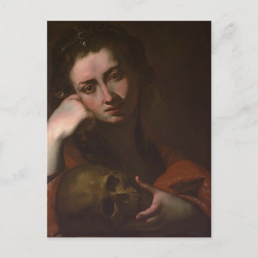 Het Penitent Magdalen (Vanitas) van Jusepe Ribera Briefkaart (Voorkant)