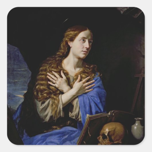 Het Penitent Magdalene, 1657 Vierkante Sticker (Voorkant)
