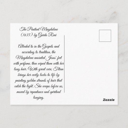 Het Penitent Magdalene Briefkaart (Achterkant)