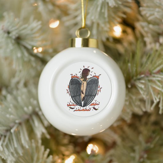 Het penselen van de as keramische bal ornament (Boom)
