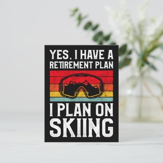 Het pensioenplan voor Snow Ski dat ik van plan be Feestdagenkaart (Staand voorkant)
