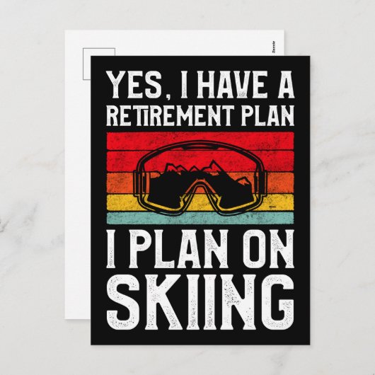 Het pensioenplan voor Snow Ski dat ik van plan be Feestdagenkaart (Voorkant / Achterkant)