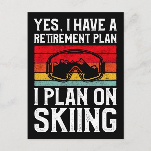 Het pensioenplan voor Snow Ski dat ik van plan be Feestdagenkaart (Voorkant)