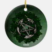 Het Pentacle en de Ivy Keramisch Ornament (Achterkant)