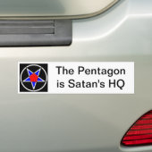 het pentagon is het hoofdkwartier van satan bumpersticker (Op auto)