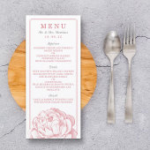 Het  Peony Floral Wedding Collectie - Menu
