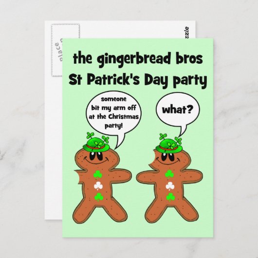 het peperkoek bros St Patrick's Day feest Briefkaart (Voorkant / Achterkant)